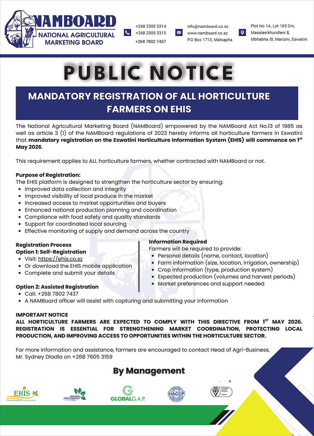 Harnessing data to transform agriculture: Unpacking EHIS